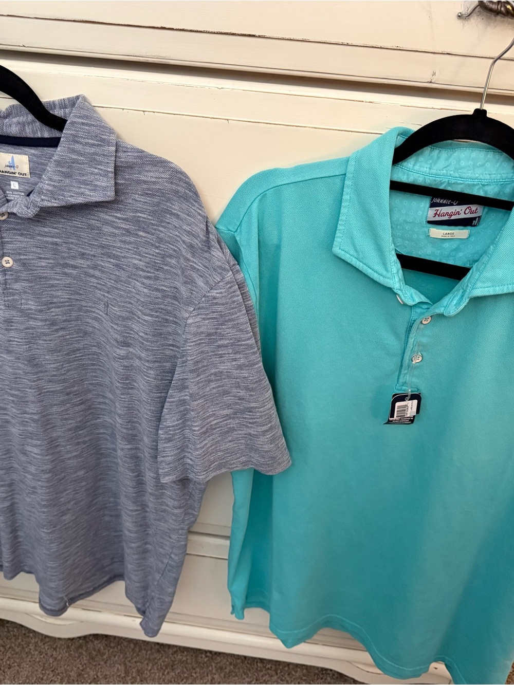 johnnie-O Men's Polo in Aqua (gray sold)